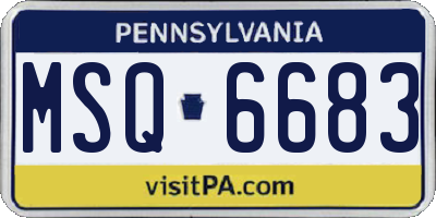 PA license plate MSQ6683