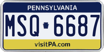 PA license plate MSQ6687
