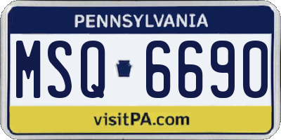 PA license plate MSQ6690