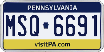 PA license plate MSQ6691
