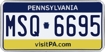 PA license plate MSQ6695