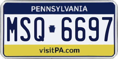 PA license plate MSQ6697