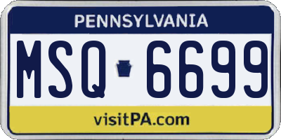 PA license plate MSQ6699