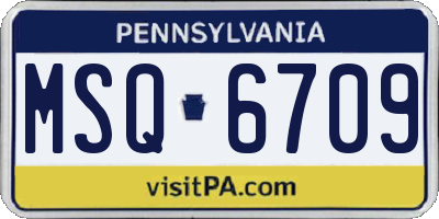 PA license plate MSQ6709