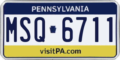 PA license plate MSQ6711