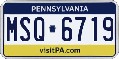 PA license plate MSQ6719
