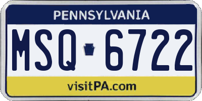 PA license plate MSQ6722