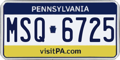 PA license plate MSQ6725