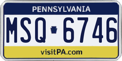 PA license plate MSQ6746