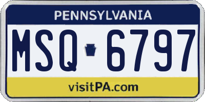 PA license plate MSQ6797