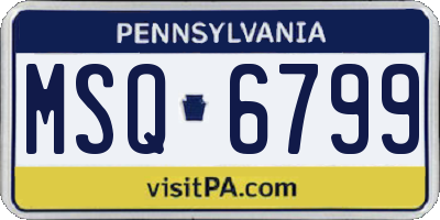 PA license plate MSQ6799