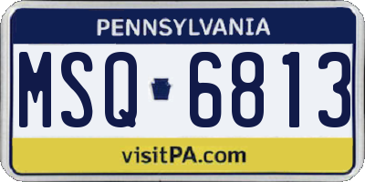 PA license plate MSQ6813