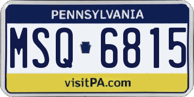 PA license plate MSQ6815