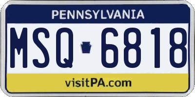 PA license plate MSQ6818