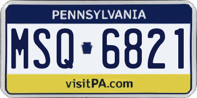 PA license plate MSQ6821