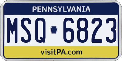PA license plate MSQ6823