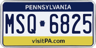 PA license plate MSQ6825