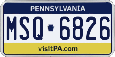 PA license plate MSQ6826