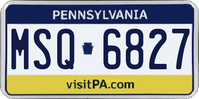 PA license plate MSQ6827