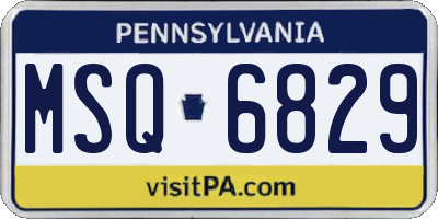 PA license plate MSQ6829