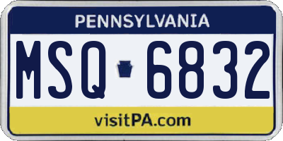 PA license plate MSQ6832