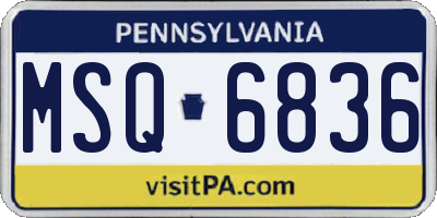 PA license plate MSQ6836