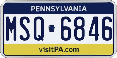 PA license plate MSQ6846