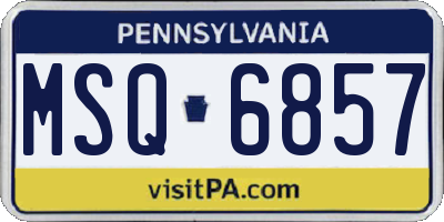 PA license plate MSQ6857