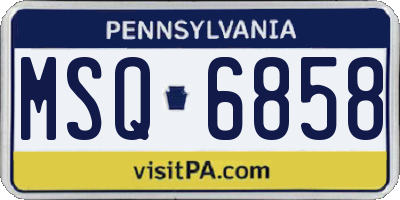 PA license plate MSQ6858