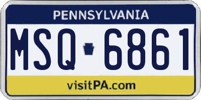 PA license plate MSQ6861