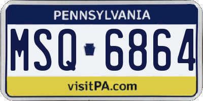 PA license plate MSQ6864