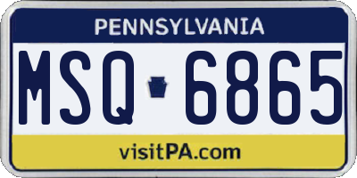 PA license plate MSQ6865