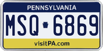 PA license plate MSQ6869