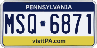 PA license plate MSQ6871