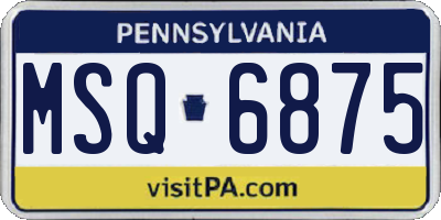 PA license plate MSQ6875