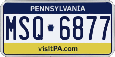 PA license plate MSQ6877