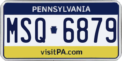 PA license plate MSQ6879