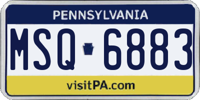 PA license plate MSQ6883