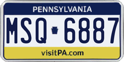 PA license plate MSQ6887