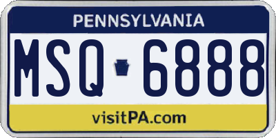 PA license plate MSQ6888