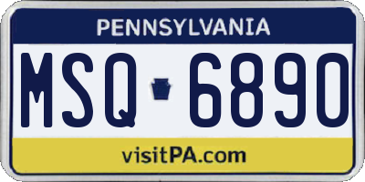 PA license plate MSQ6890