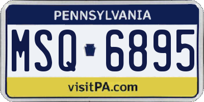 PA license plate MSQ6895