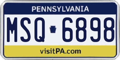 PA license plate MSQ6898