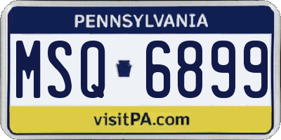 PA license plate MSQ6899