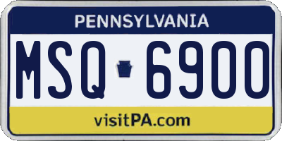 PA license plate MSQ6900