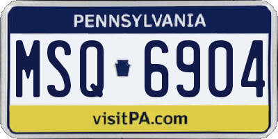 PA license plate MSQ6904