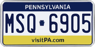 PA license plate MSQ6905