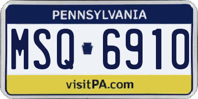 PA license plate MSQ6910