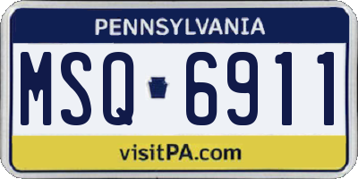 PA license plate MSQ6911