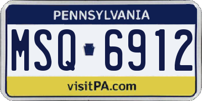 PA license plate MSQ6912
